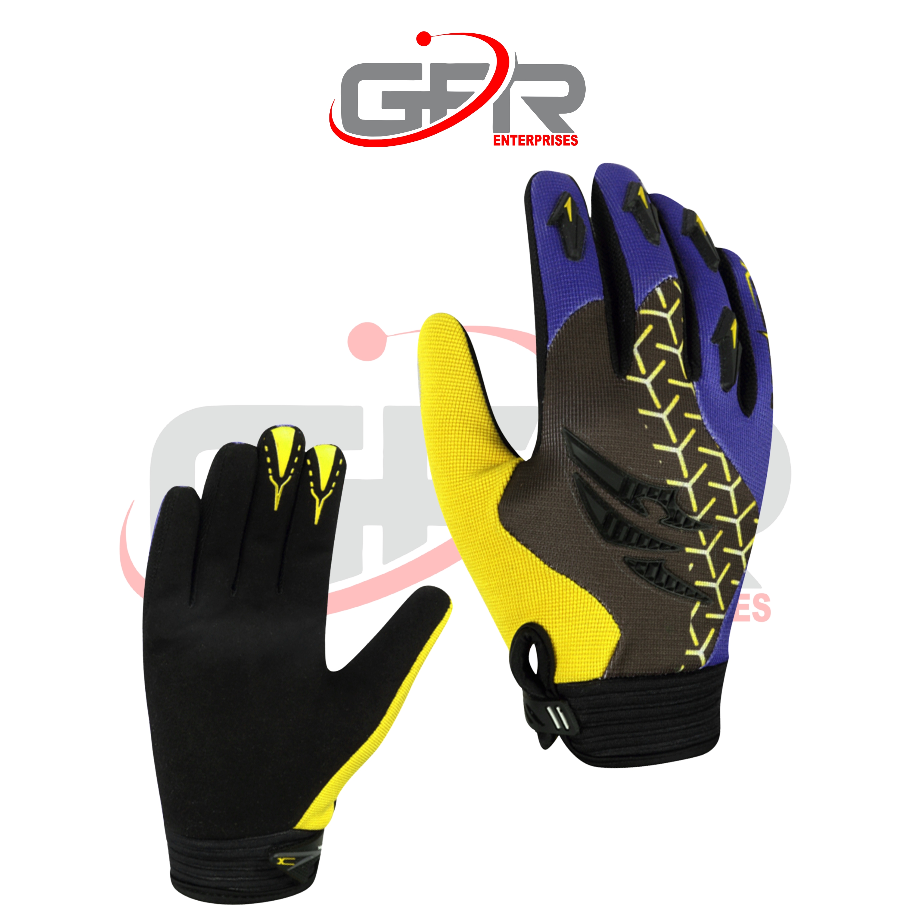 Custom enduro riding gloves with silicone finger grip