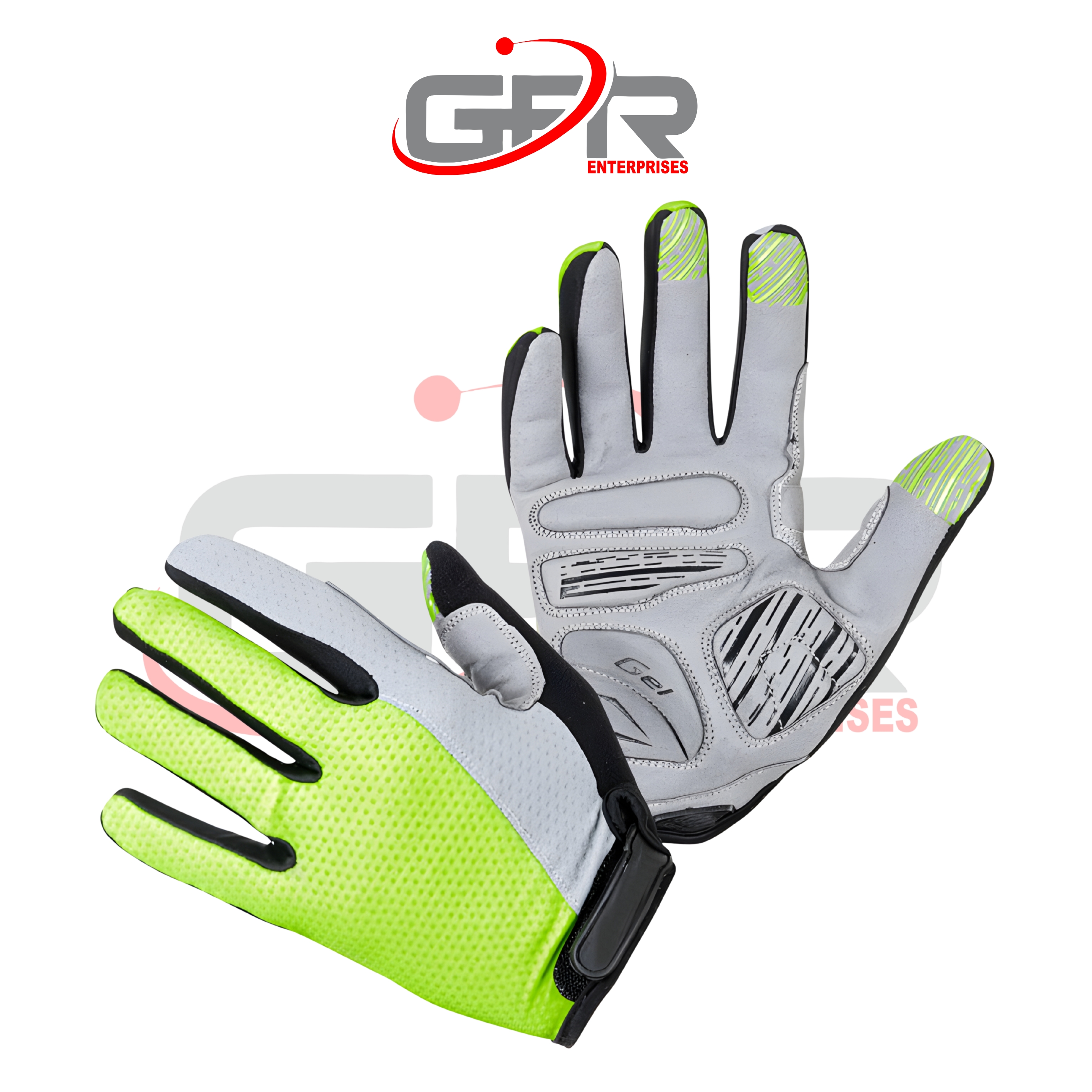Custom cycling gloves with touchscreen fingertips.