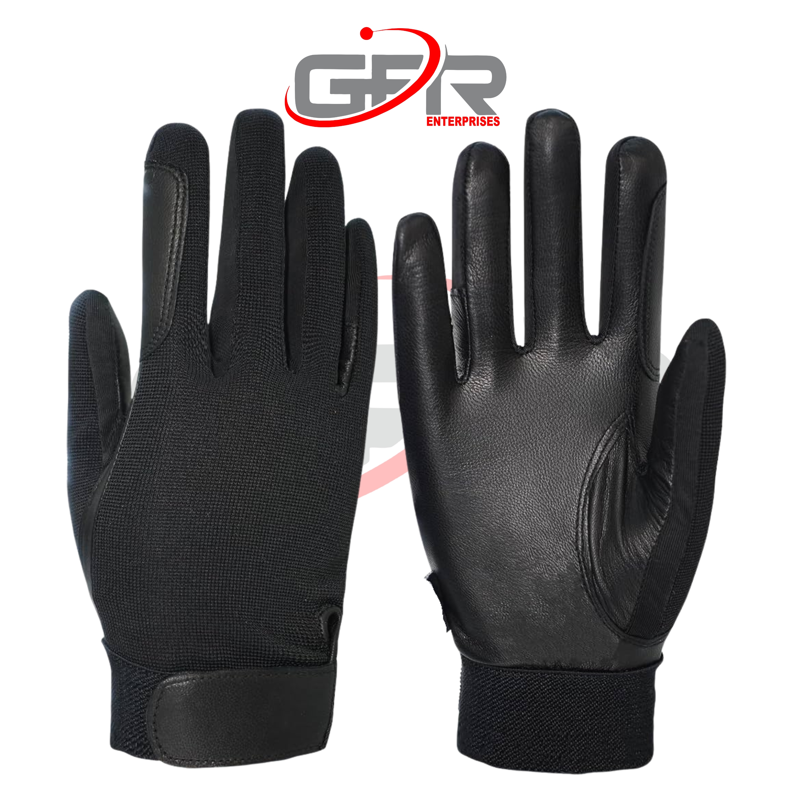 Close-up of synthetic leather and stretch fabric construction
