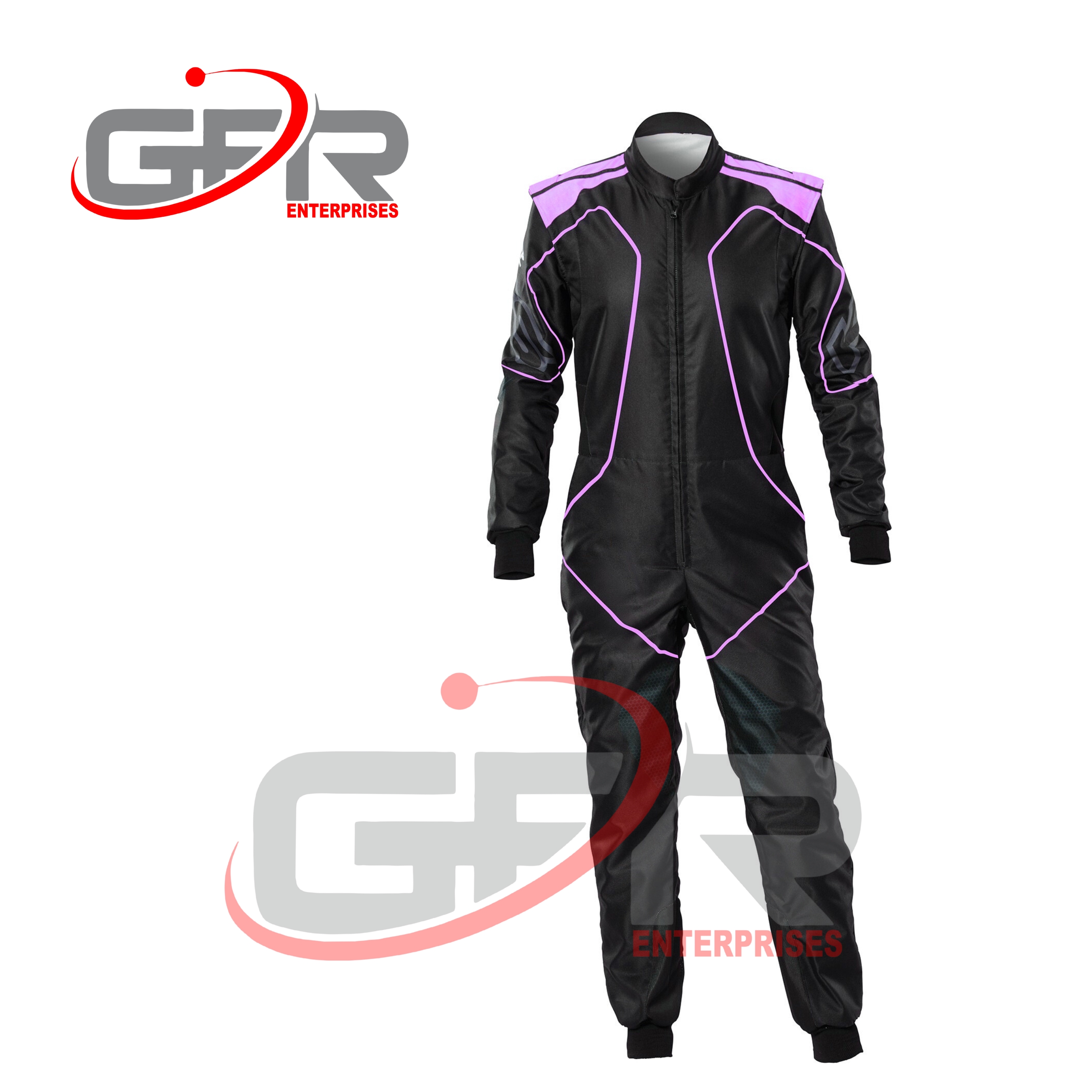 Custom karting suit graphics and color combinations