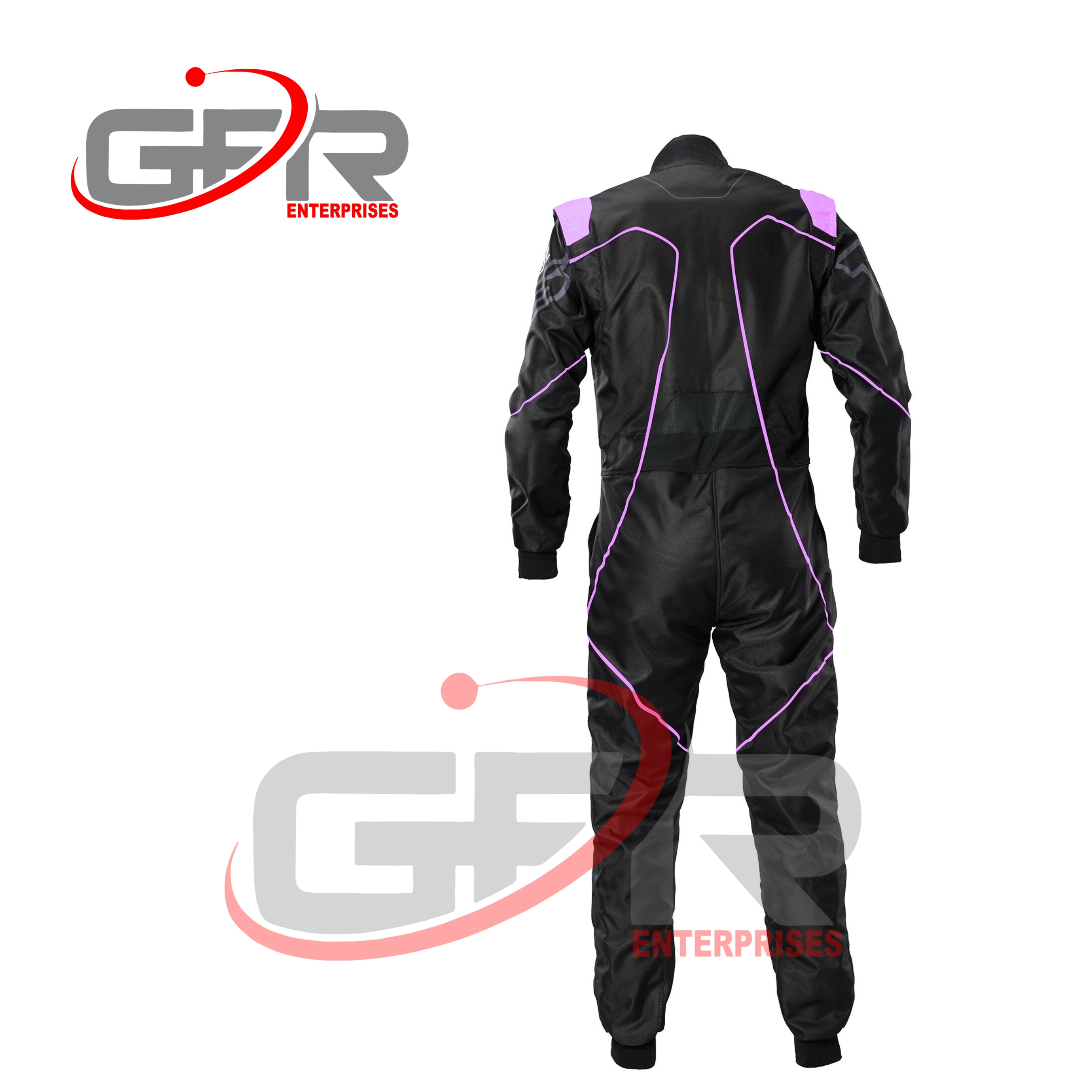 Professional driver wearing custom karting racing suit