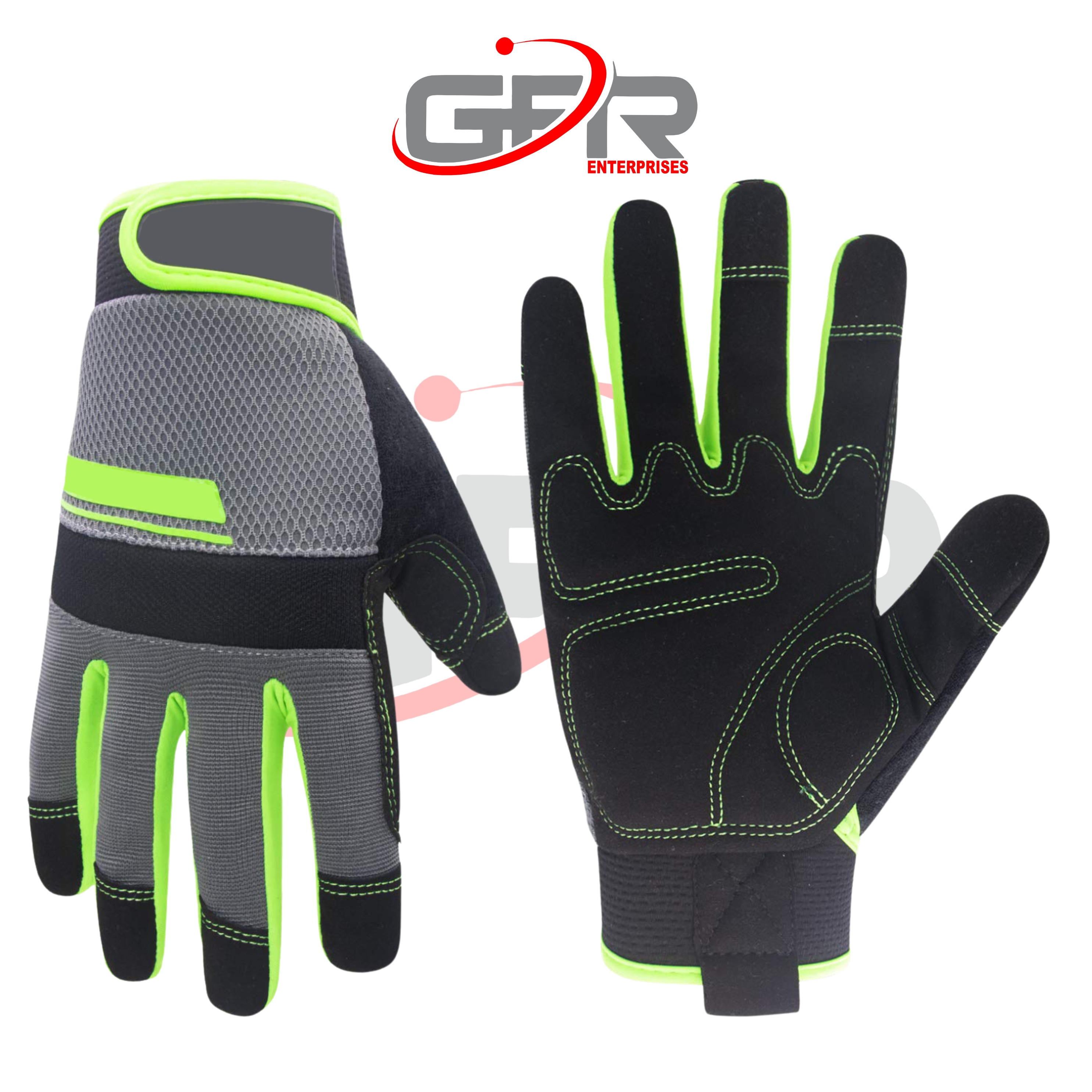 Professional mechanic gloves with touchscreen-compatible fingertips.