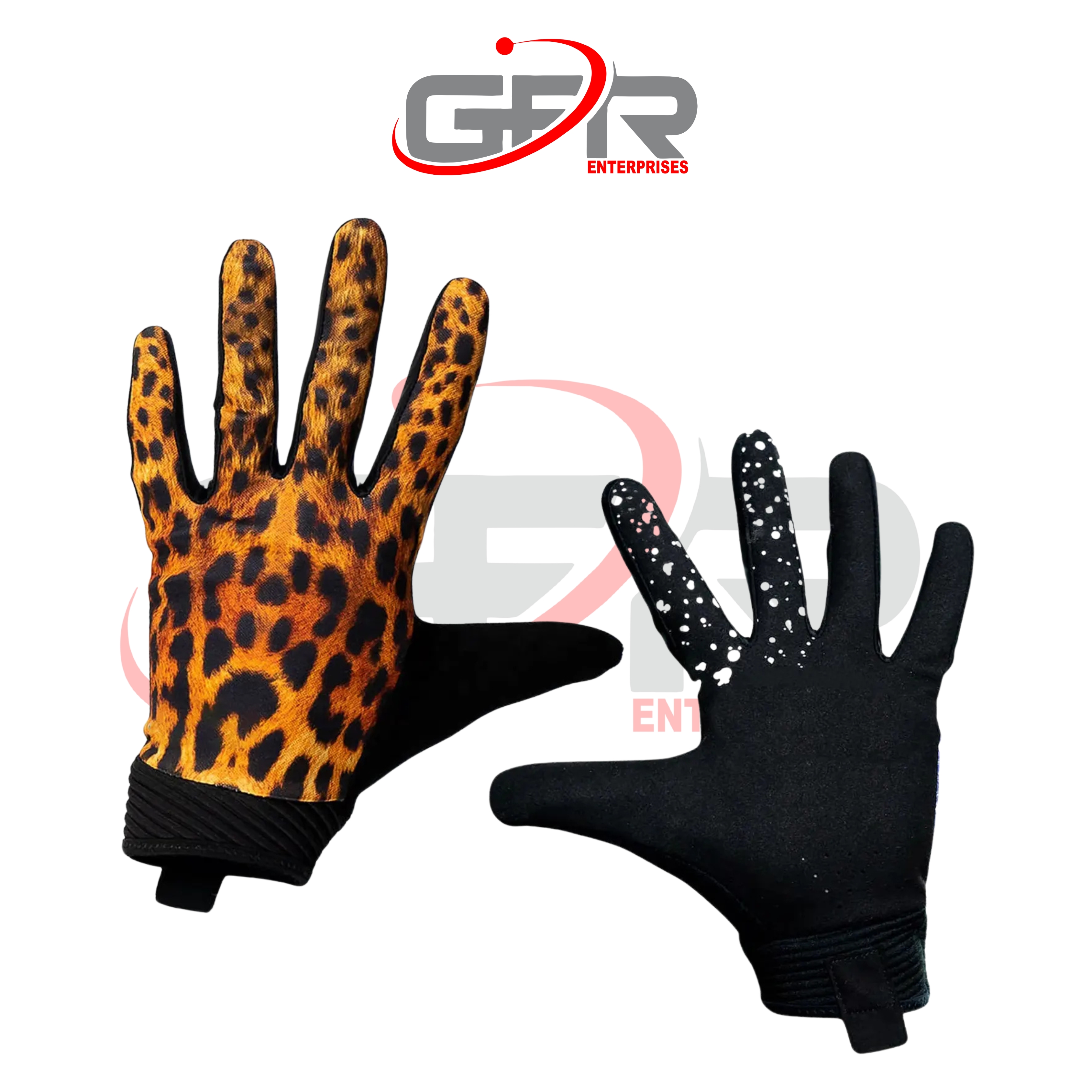 Private label motocross gloves with fully customized colors and graphics.