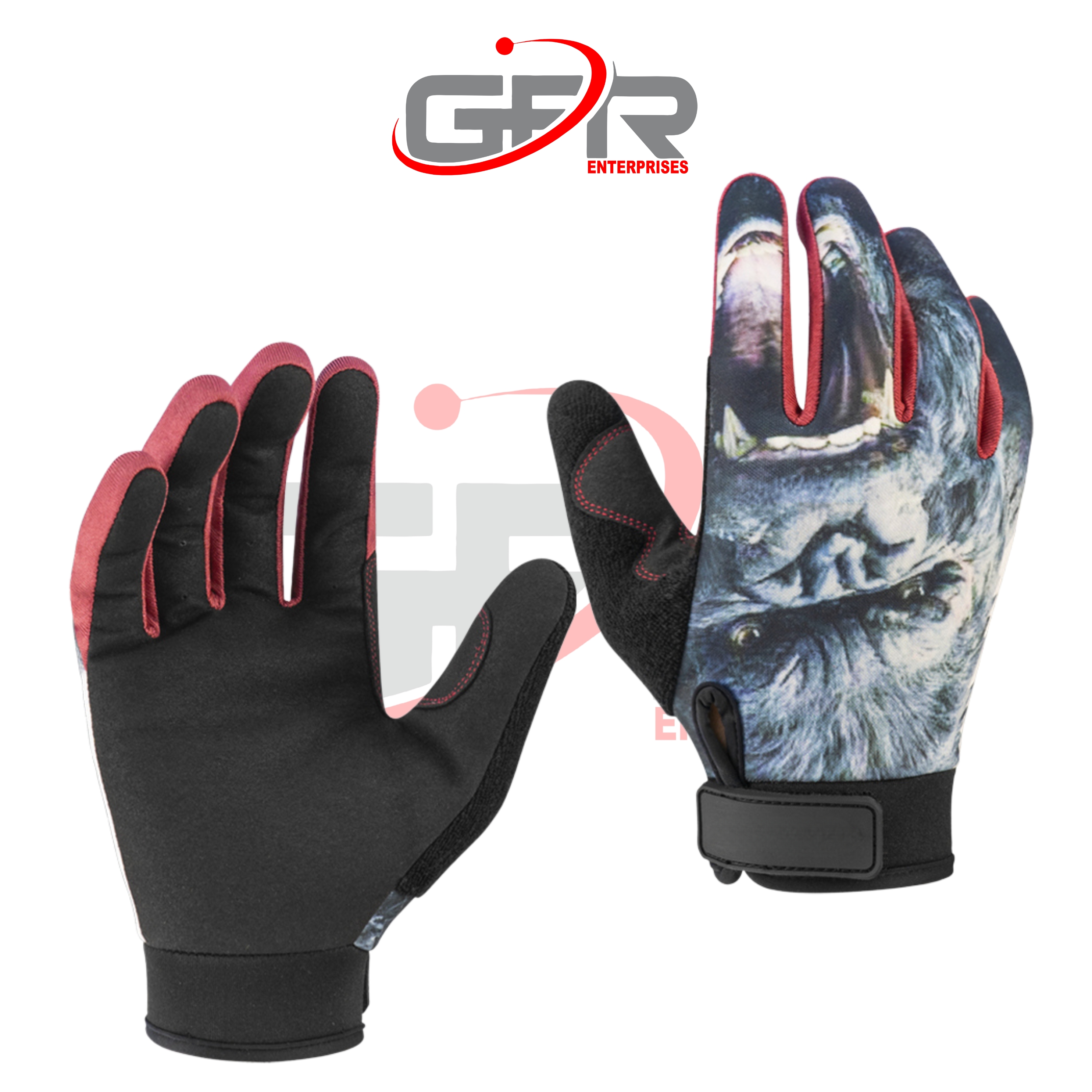 Custom MTB gloves with silicone brake finger grip