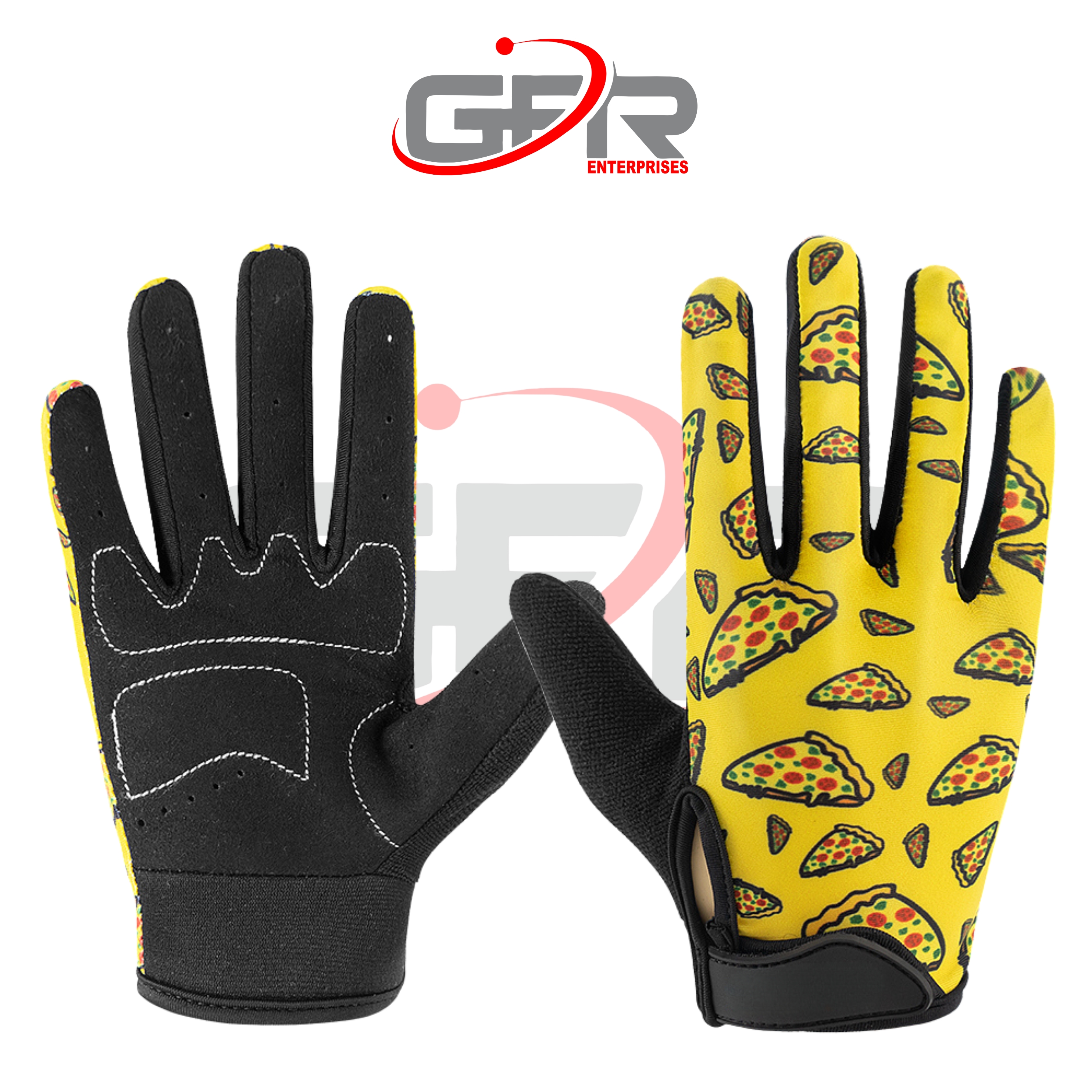 Custom BMX gloves with flexible ergonomic finger fit
