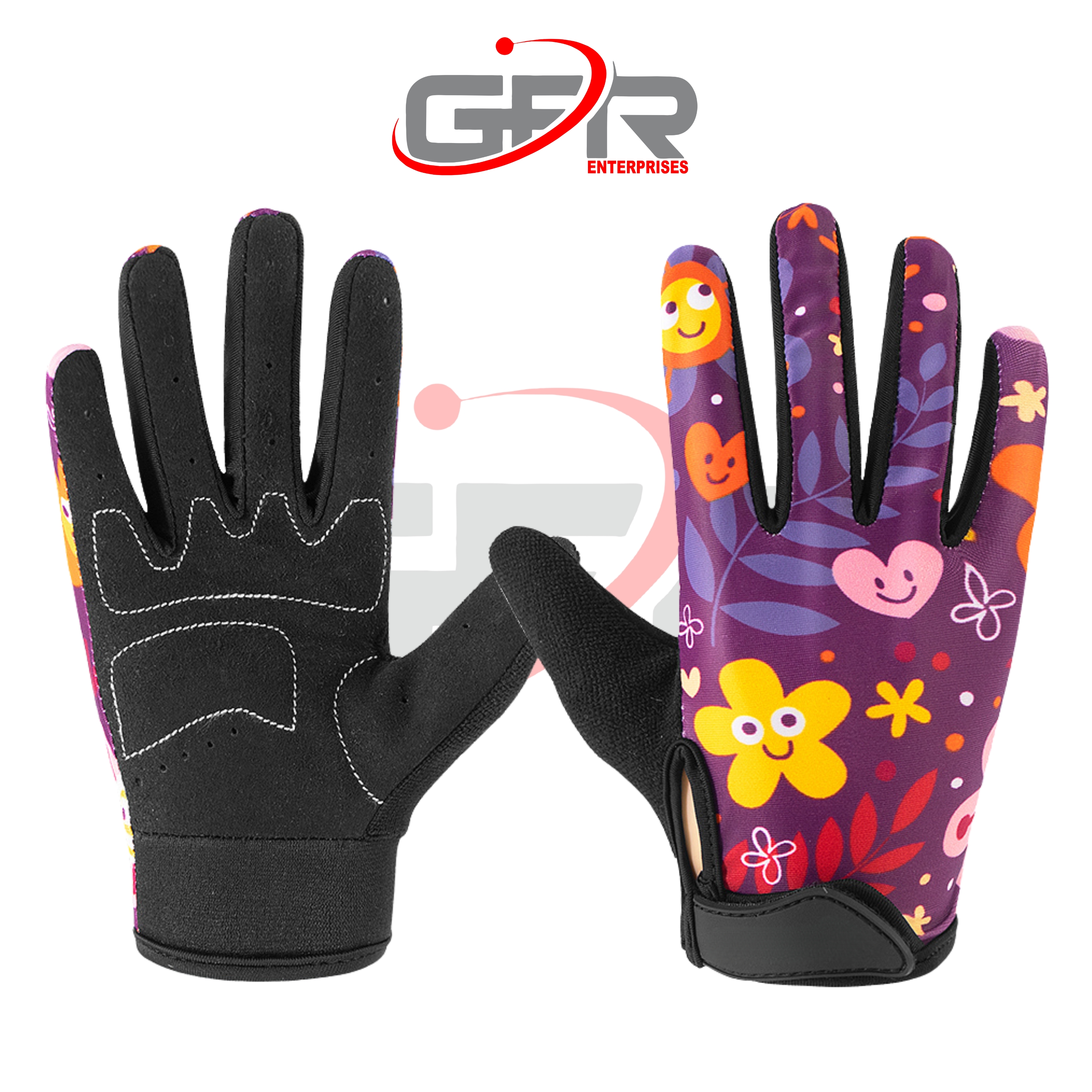 Mountain bike gloves with reinforced thumb panel
