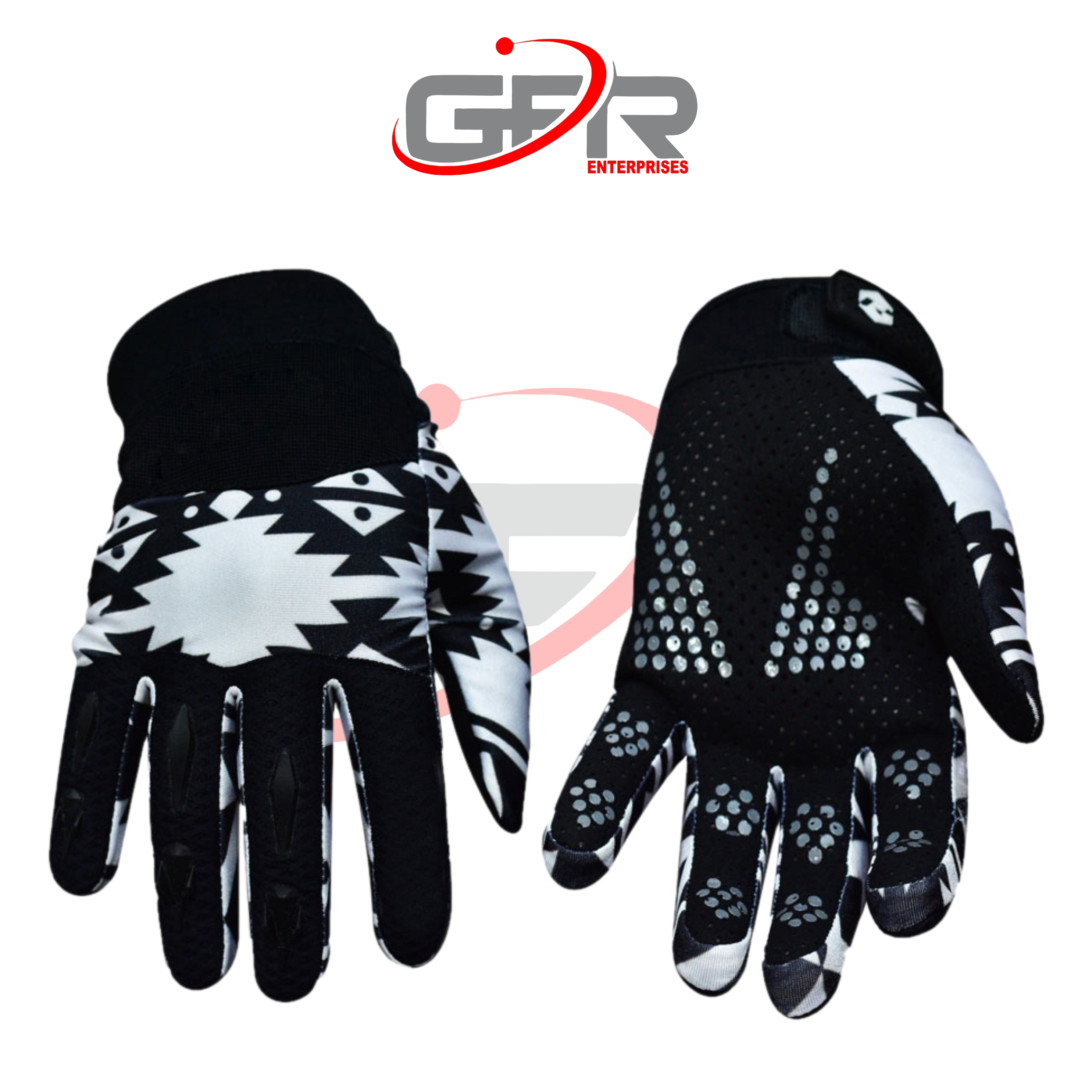 OEM MTB gloves with custom team graphics