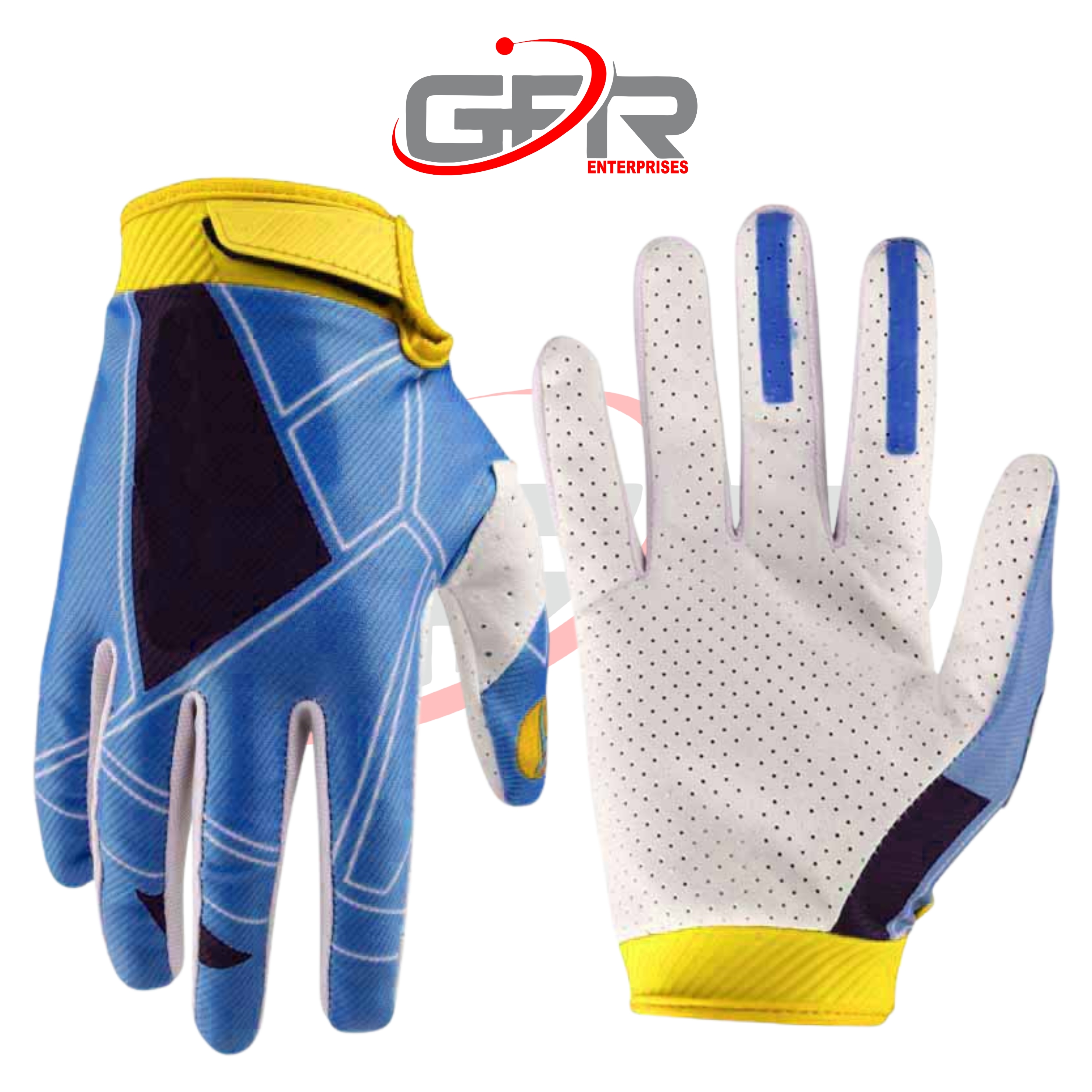 Custom trail riding gloves with durable palm construction