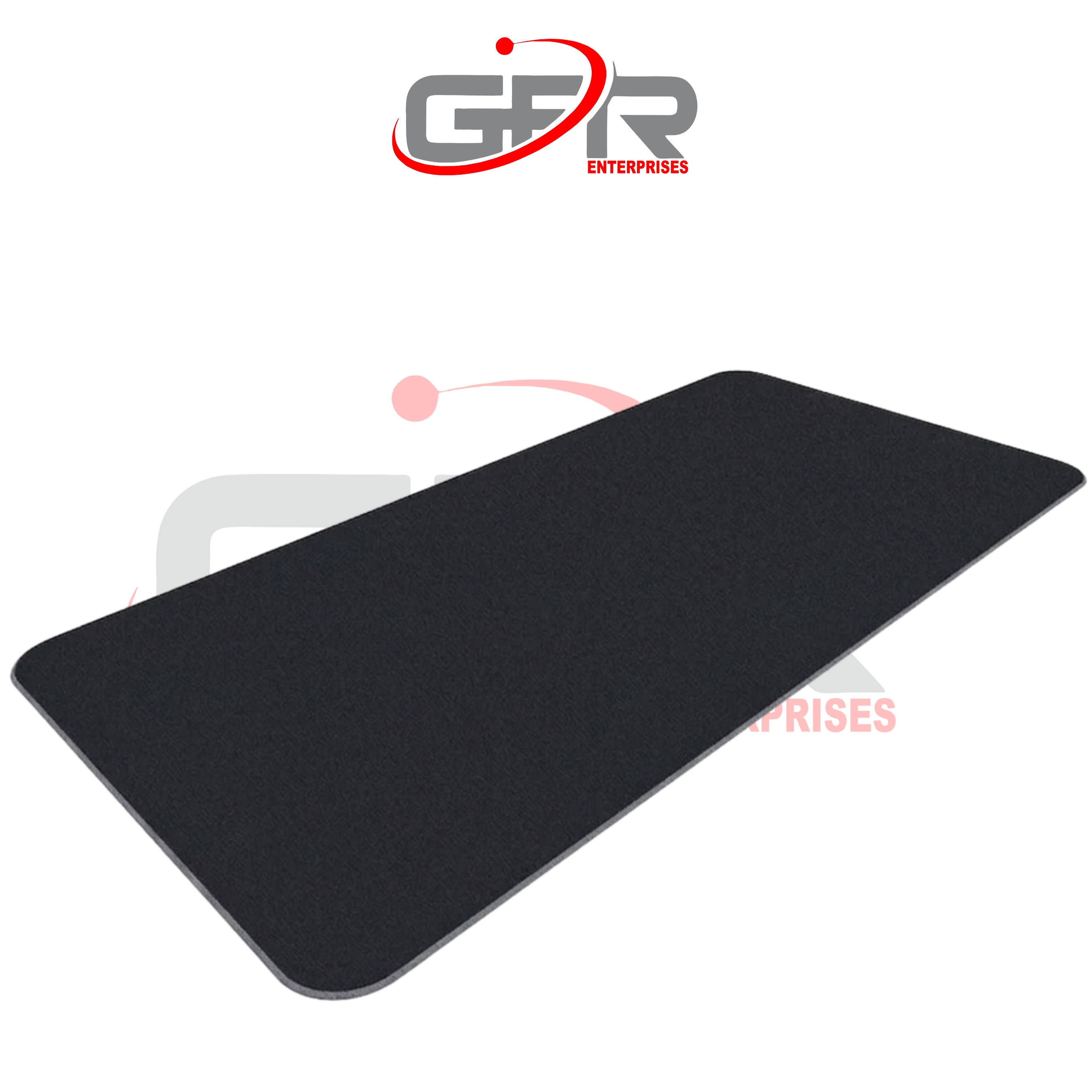 Custom sim racing floor mat with anti-slip rubber base.