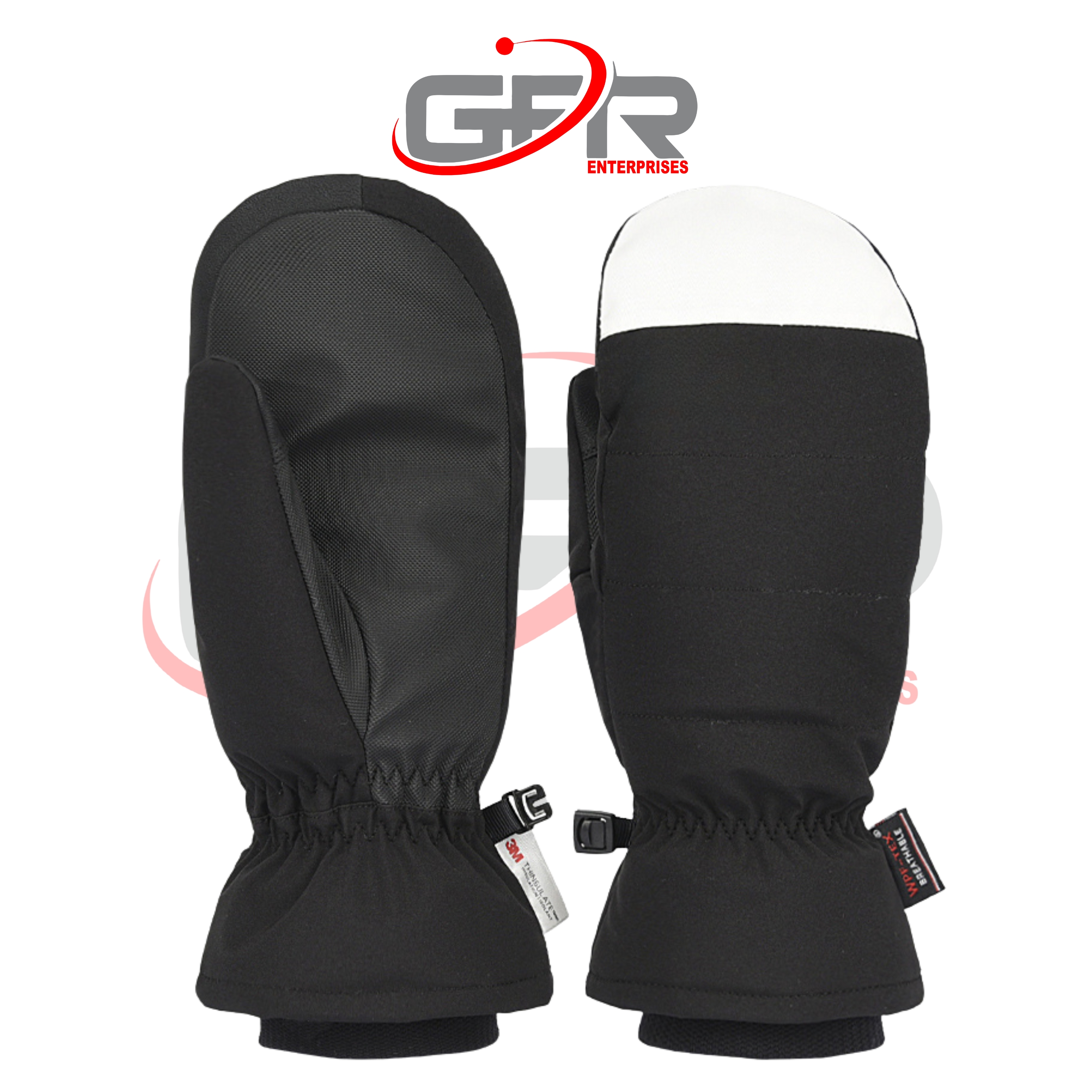 Waterproof ski gloves with insulated lining.