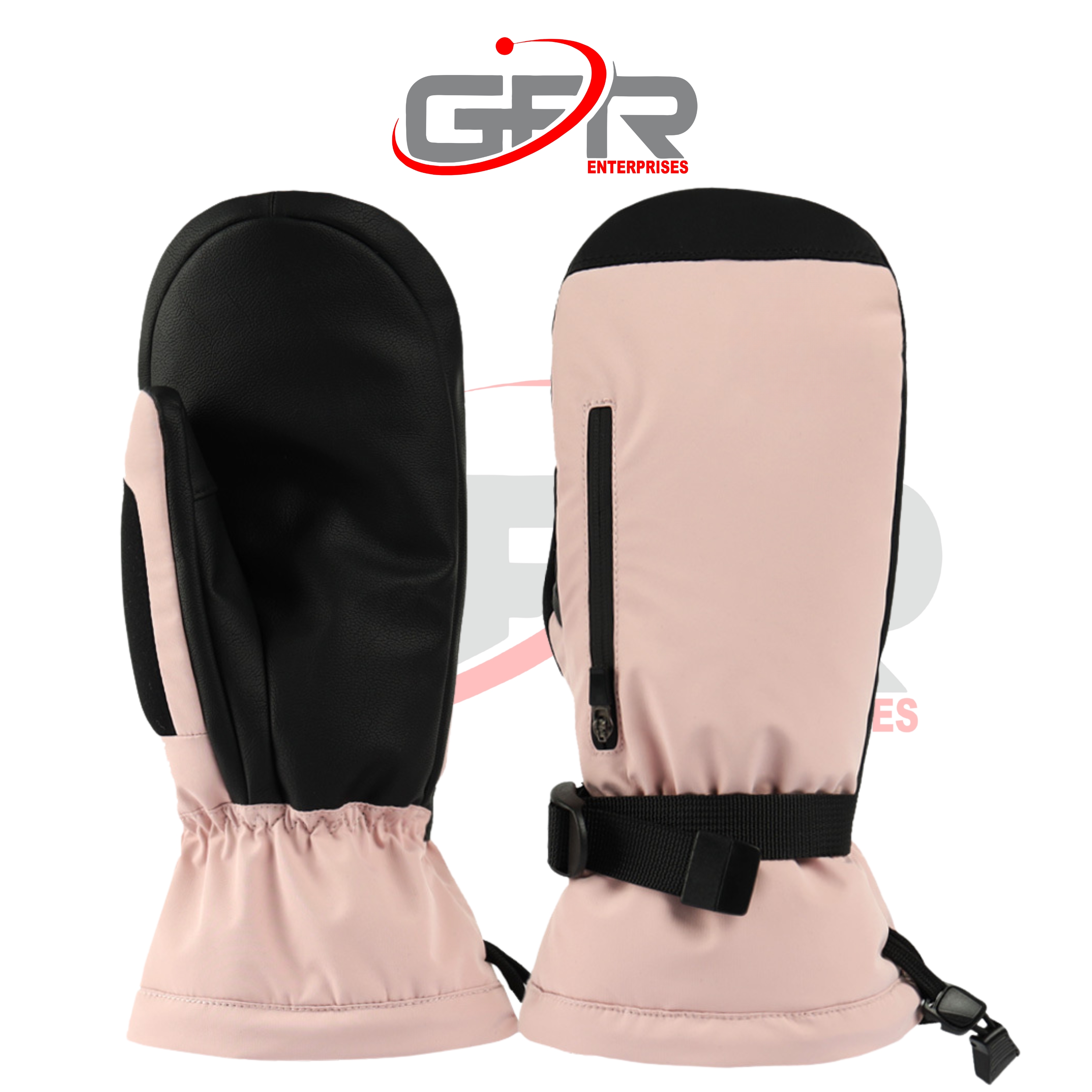 Snowboard gloves with reinforced leather palm.